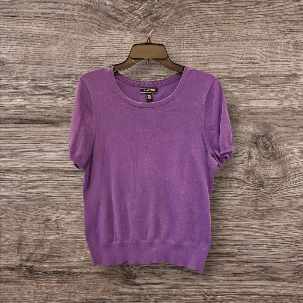 Lands' End Purple Women's Blouse, medium tall
